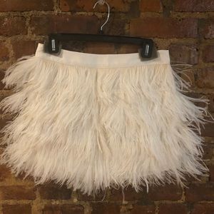 New with tags white feather mini skirt!